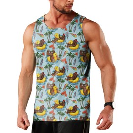 Mens Tank Tops Funny Graphic Tank Tops for Men Quick Dry Workout Tank Tops Summer Sleeveless Duck Shirts for Men Sport T-Shirts