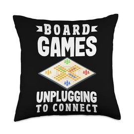 Classic Board Game Night Enthusiast Group Gathering Throw Pillow