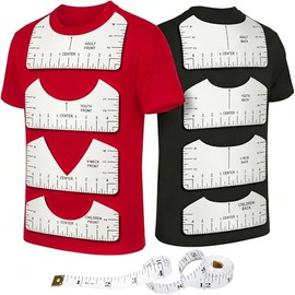 Timotech Set 9 Piezas Regla para Camisetas y Guía de Alineación, Kit de Herramientas de PVC Flexible para Centrado de Vinilo y Prensa de Calor en Play