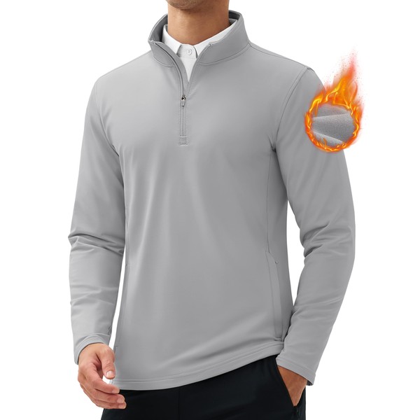 MAGCOMSEN Quarter Zip Pullover Men Golf Jacket 1/4 Fleece Sweatshirts