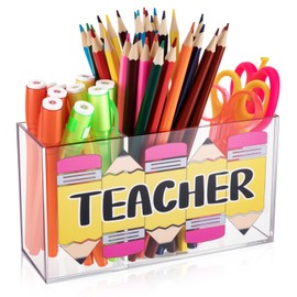 Honeydak Christmas Teacher Appreciation Gifts Pen Holder Gift for Teacher, Thank You Accessories,Acrylic Pen Holder for Appreciation, Containers for School Office Home Supplies