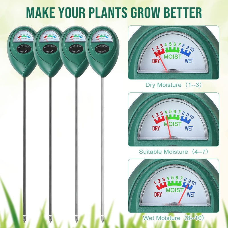 4 Pack Soil Moisture Meter 15.8 Inch Long Probe Deep