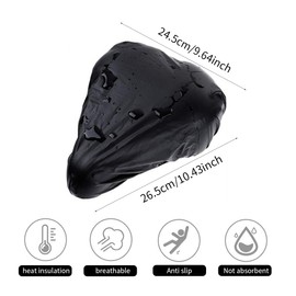 SGERUFZ 1 Piece Waterproof Saddle Cover PVC Bicycle Saddle Rain Cover Easy to Carry Suitable for Most Bikes, e.g. Road Bikes, Mountain Bikes and Trekking Bikes (Black)