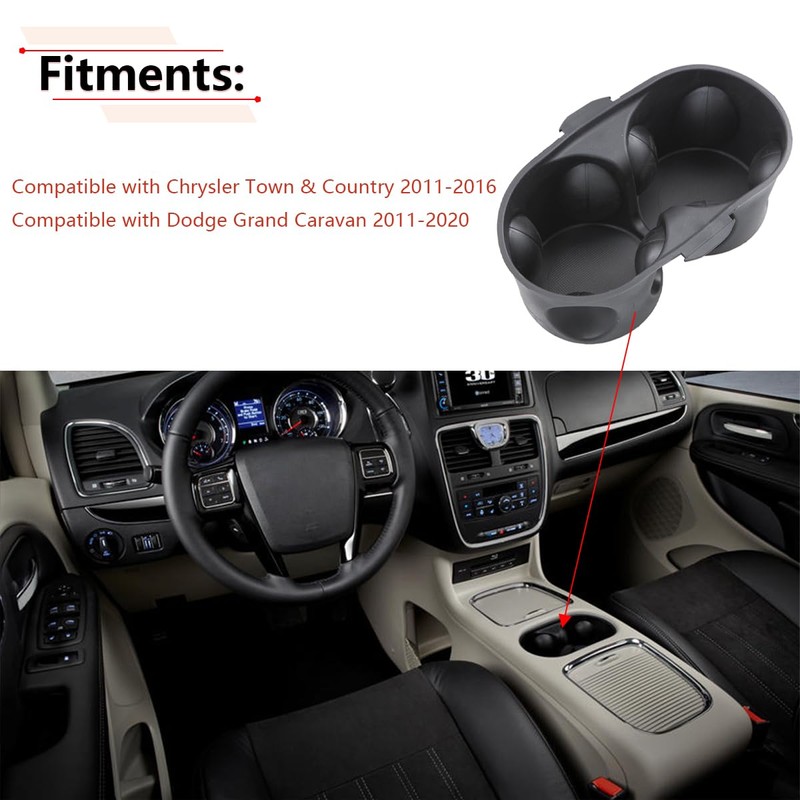 RLB-HILON Cup Holder Insert Divider Compatible with Dodge Grand Caravan