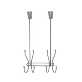 Kenney KN61558 Over the Door Hanging 8-Prong Storage Hook for Hanging Towels or Coats on the Back of the Door in Bathroom or Bedroom, Polished Pewter