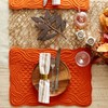 DII Quilted Farmhouse Collection Tabletop, Placemat Set, Pumpkin Spice, 6