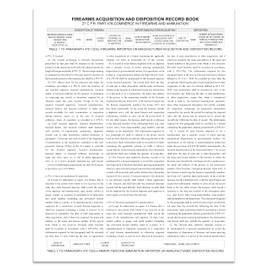 BookFactory Firearms Acquisition and Disposition Record Book Acquisition & Disposition A&D Logbook/Gun Log Book - 120 Pages, Black, Section Sewn Hardbound, 8.5'' x 11'' (Made in USA)