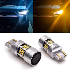 HYUGA 7443 7444 T20 LED Turn Signal Light Anti Hyper Flash CANBUS Error Free Switchback Dual Color Bulb White Amber | G54 Series (Pack of 2)