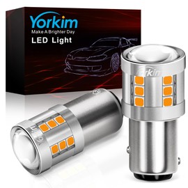 Yorkim 1157 LED Bulb Amber 2357 led bulb 300% Super Brighter 1157 LED Turn Signal Lights 2057 7528 BAY15D Led Replacement for Car Blinker Lights Side Marker Lights, Pack of 2
