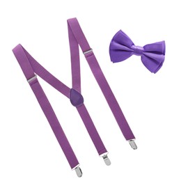 Man of Men - Men's Purple Bowtie & Suspender Set