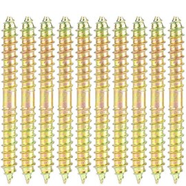 FTVOGUE 10 Unids 6 * 60Mm Tornillos Terminados de Doble Cabeza Tornillos Autorroscantes de Rosca para Fijación de Muebles Pasador