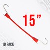 Boxer 15” Red Color Rubber Bungee Cords 10 Pack –