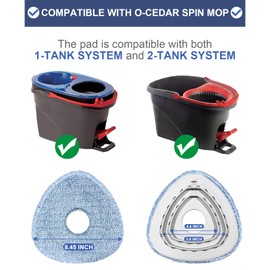 Mop Pads for O-Cedar, New Upgrade 4 Pack Mop Refill Pads, Perfect Addition for Ocedar System Owners, Machine Washable, Reusable, Easy to Replace