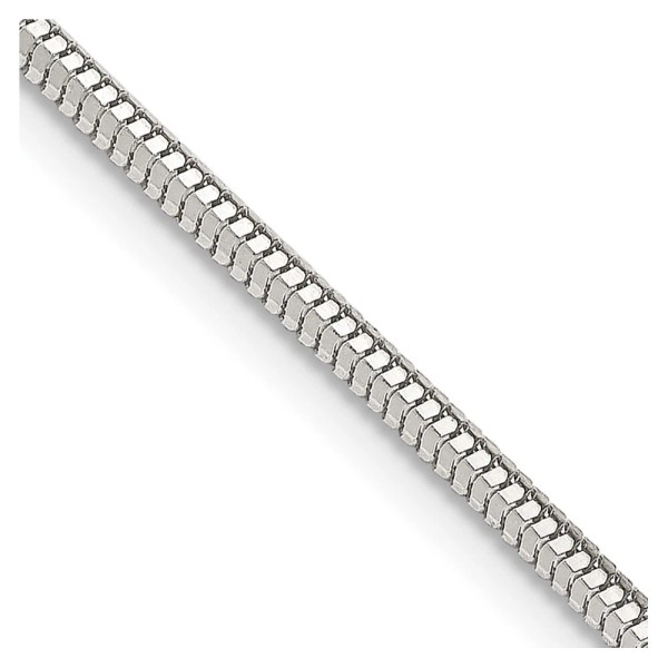 GlittersandGold Sterling Silver 2mm Diamond-cut Snake Chain Necklace