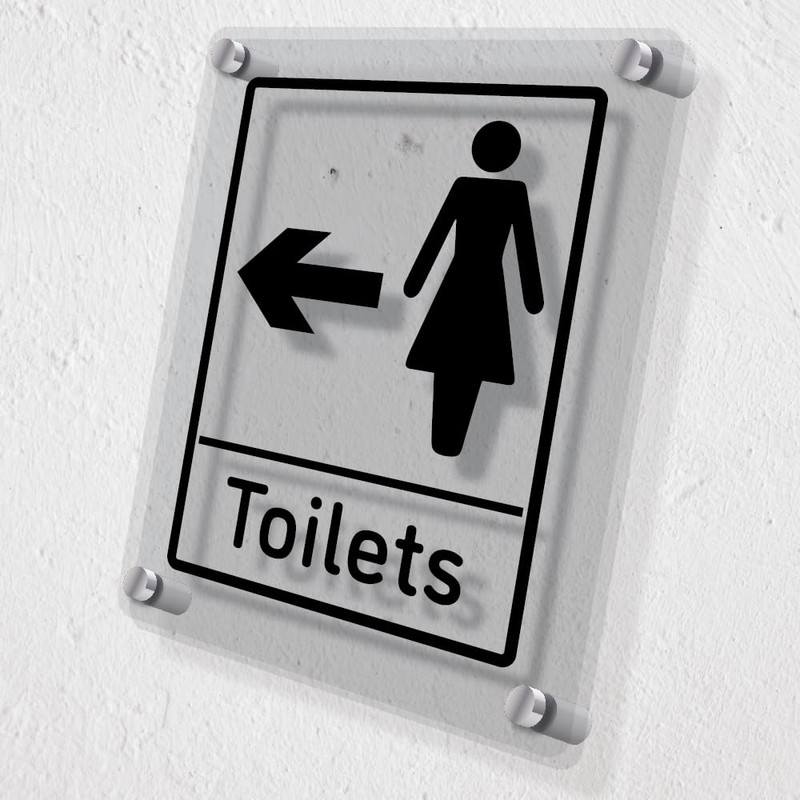 V Safety Womens Toilets Arrow Left - 150 x 200