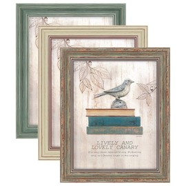 XUANLUO 3 Pack 9x12 Inch Picture Frames Farmhouse Rustic Vintage Distressed Wood Grain Photo Frame with Plexiglass for Table Top Display and Wall Hanging (9 x 12 inch, Mix Color-3pcs)