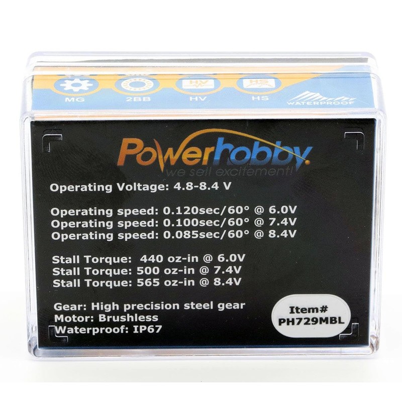 Powerhobby 729MBL HV Waterproof Brushless Steel Gear Servo/Aluminum Case
