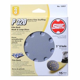 ALI INDUSTRIES 12057 8 Hole 320 25 CT Grit Disc, 5-Inch, 15-Pack