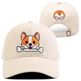 Corgi Gifts for Corgi Lovers,Adjustable Dog Hat for Women Men,Embroidered Front and Back Corgi Cap for Valentines Christmas.Corgi Gifts