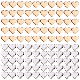 MAGICLULU Cuentas Espaciadoras De Corazón De Aleación Para Pulsera Y Collar 100 Piezas Pequeñas Separadores De Orificio Para Accesorios De Fabricación De Joyas Diy 0.23X0.23X0.11In