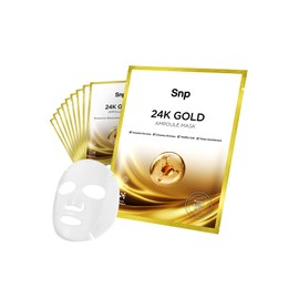 SNP Mascarilla Facial De Colágeno Con 1000 Mg Y Ampolla De Oro De 24 Quilates  Mascarillas Faciales De Colágeno  Reafirmante, Hidratante Y Nutritiva  