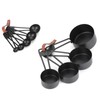 9PCS Black Stainless Steel Measuring Cups Set Coffee Spoon with