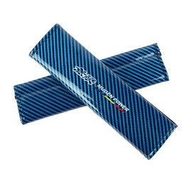 Universal MUGEN Blue Carbon Fiber Look Car Seat Belt Cover Shoulder Pad Protector
