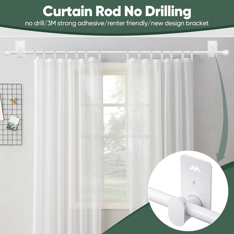 ZNONOX ZNONOX Curtain Rods No Drilling for Windows 30 to