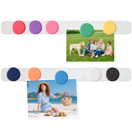 DUJEQM Magnetic Board for Wall - 4Pcs Magnetic Strips with Adhesive Backing, Frameless Stainless Iron Magnet Bulletin Board Strips Bar with 10 Colorful Magnets, Memo Board Strip for Office Home School