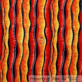 Benartex BonEful Fabric FQ Cotton Quilt Black Red Orange Yellow White B&W Dot FIRE Stripe