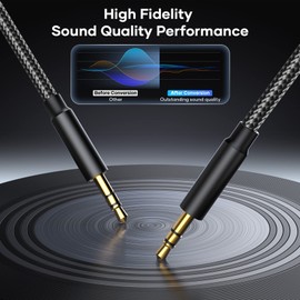 Gulemfy Aux Cable 3.5 mm, Audio Cable Jack Cable [2 M] Stereo Audio Cable Jack to Jack, Nylon Braided Metal Plug Compatible with Car Smartphone Headphones Tablet Speaker