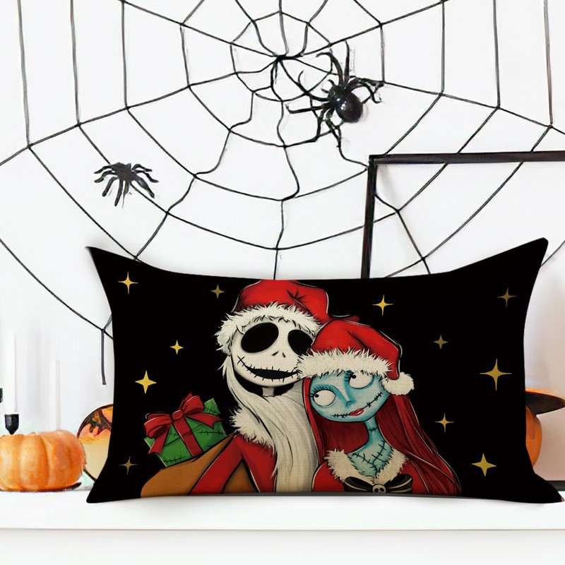 Pycat Christmas Jack Lumbar Decorative Throw Pillow Cover 12 x