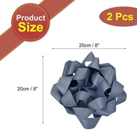 MECCANIXITY 2Pcs 8 Inch Large Gift Bow Glitter Self Adhesive Christmas Bows Light Blue for Gift Wrapping, Present Baskets, Party Decoration, Holiday, Wedding