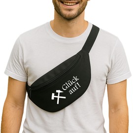 Huuraa Bauchtasche Glück auf! Ruhrpott Geschenk 2,5 Liter Black Glück auf! Geschenkidee