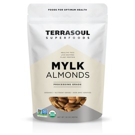 Terrasoul Superfoods Raw Unpasteurized Organic Almonds (Mylk Grade), 2 Pounds