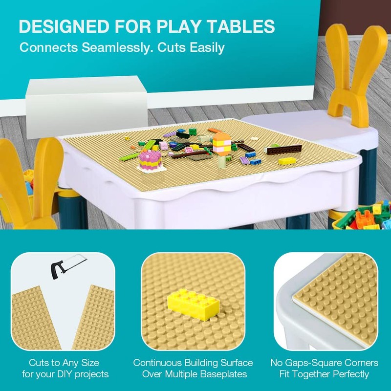 Lekebaby 6 Pack Classic Baseplates, 10"x10" Large Building Board Base