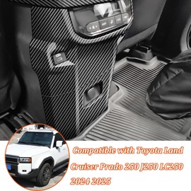 Car Center Console Back Anti Kick Panel Compatible with Toyota Grand Highlander 2024 2025,Rear Center Armrest Box Anti Kick Protection Cover Interior Accessories 1PCS (Carbon Fiber Pattern)