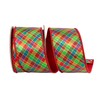 Reliant Ribbon Plaid Jewel Tone Deluxe Metallic Backed Red Wired