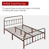 Topeakmart Queen Size Victorian Style Metal Bed Frame with Headboard/Mattress