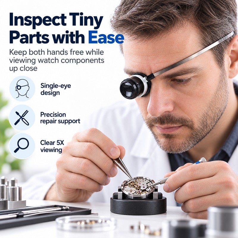 5X Watchmaker Loupe Magnifier for Watch Repair – Non-Lighted Close-Up