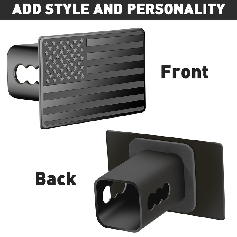 American Flag Metal Trailer Hitch Cover for 2 Inch Receivers