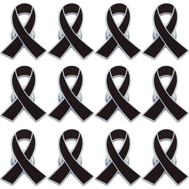 12 Pcs Funeral Ribbons Memorial Ribbon Black Awareness Ribbon Funeral Pins Memorial Service for Mourning Remembrance Day Funeral Event