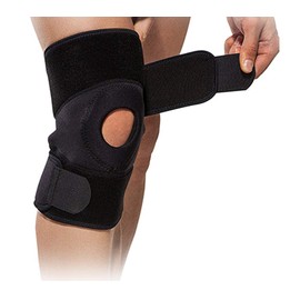 Tektrum Elastic ONE Size Adjustable Knee, Wrist, Elbow Sleeve WRAP - Black (1 Pair Knee Sleeve, ONE Size)