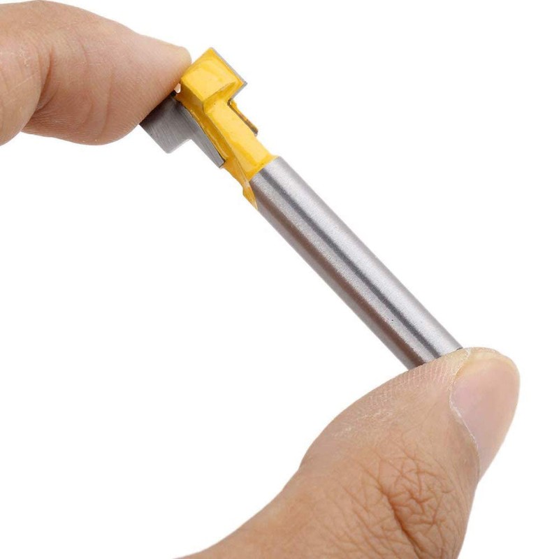 Bestgle 2pcs 1/4 Inch T-Slot Router Bits, 3/8" & 1/2"