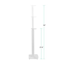 ynVISION.DESIGN Adjustable Floor Stand Mount Compatible with SONOS Era 100 and Era 100 SL | White Brackets | Adjustable from 27.6" - 50" | Pair (2-Pack)