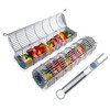 ORIGINAL Rolling Grill Basket Set of 2 w/Detachable Handle. Stainless