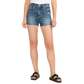 Silver Jeans Co. Womens Highly Desirable Rise Denim Shorts, Dark Wash Rcs387, 30 US