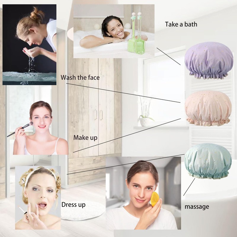 Shower Cap, One Size Fits All, Clear (green)