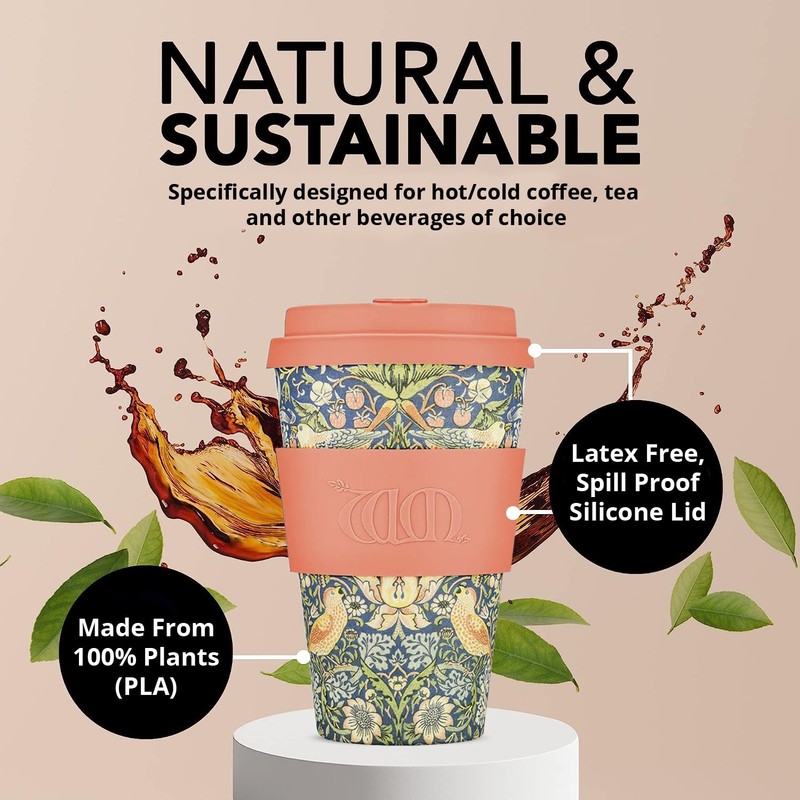 Ecoffee Cup 814 037 Reusable Eco Friendly William Morris 400ml