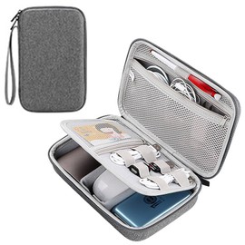 Hard Electronics Organizer Travel Case,Cable Organiser with EVA Hard Shell,Portable Double-Layer Hard Drive Case,Large Capacity Wire Storage Pouch,Tech Accessory Bag,Gadget Bag